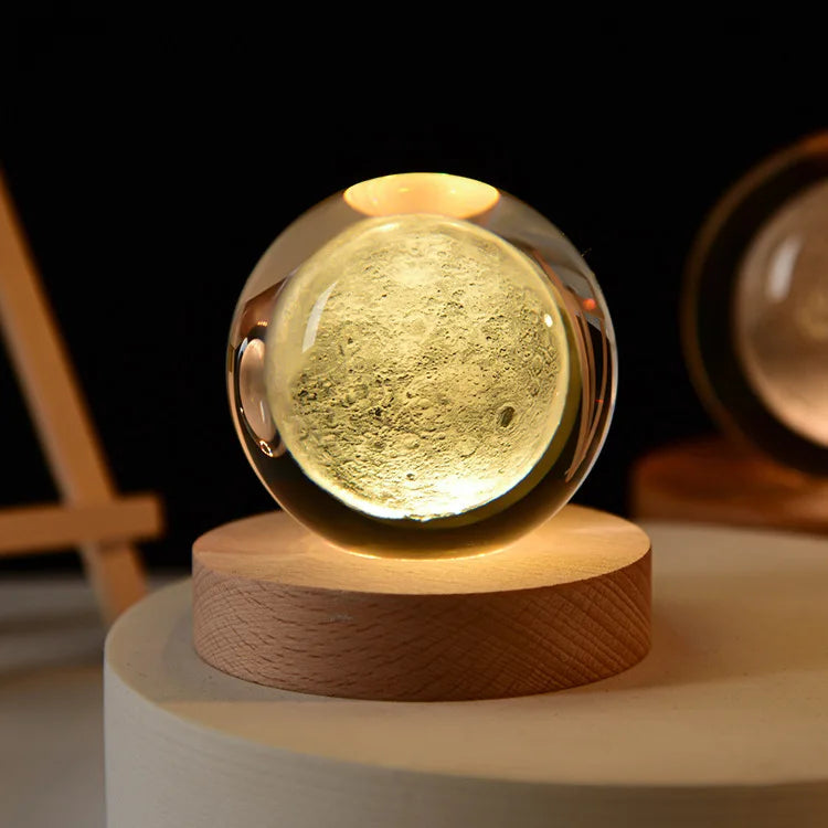 AuraGlobe™ Galaxy Night Light with Wooden Base