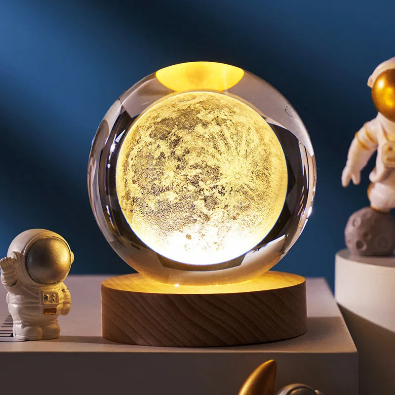 AuraGlobe™ Galaxy Night Light with Wooden Base