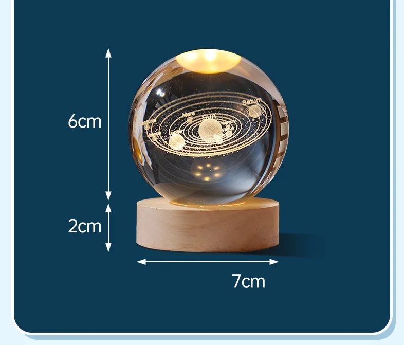AuraGlobe™ Galaxy Night Light with Wooden Base
